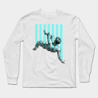 Blue Falling Man Long Sleeve T-Shirt